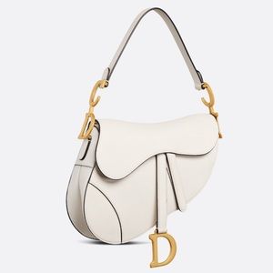 Medium White Dior Saddlebag